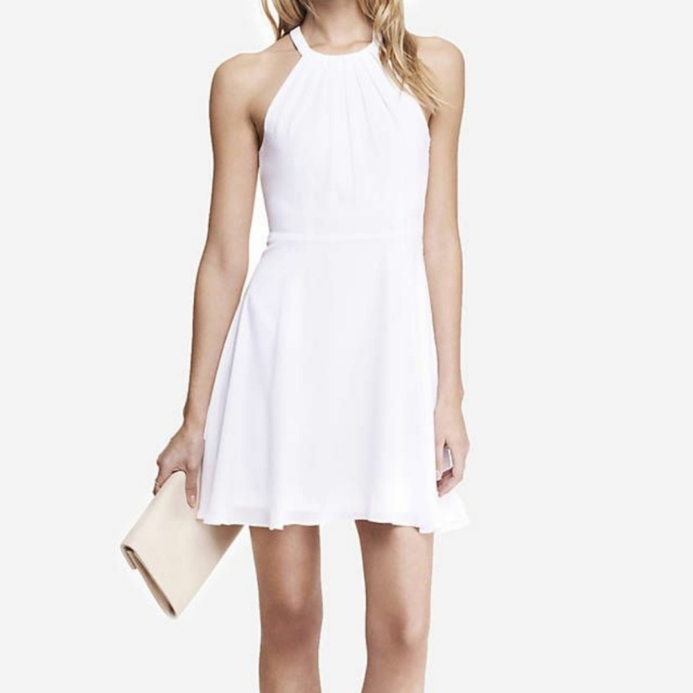Express White Halter Dress